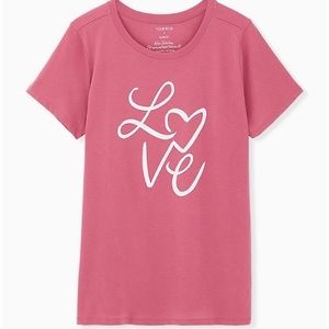 Torrid Love Slim Fit Crew Tee Rose Pink
